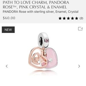 PANDORA AUTHENTIC Rose Gold Heart Dangle Charm